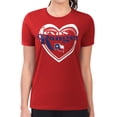 thumbnail image 1 of Women's G-III 4Her by Carl Banks  Red Texas Rangers Super-Slim Fit Lightweight Double Heart T-Shirt, 1 of 2