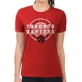 thumbnail image 1 of Women's G-III 4Her by Carl Banks Red Toronto Raptors Super-Slim Lightweight Pinstripe Circle Graphic T-Shirt, 1 of 3