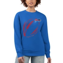 Women's G-III 4Her by Carl Banks Royal Buffalo Bills Football Logo Graphic Fleece Tri-Blend Pullover Sweatshirt