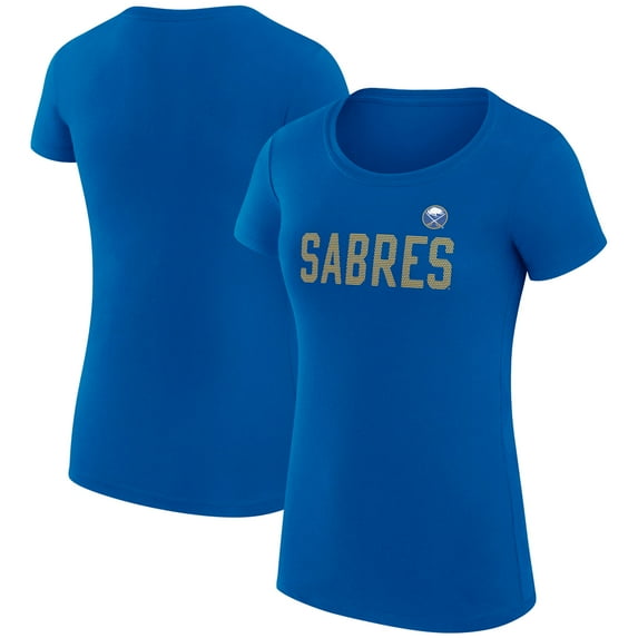 Women's G-III 4Her by Carl Banks Royal Buffalo Sabres Super-Slim Fit Lightweight Dot Print Team T-Shirt