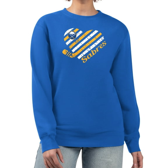 Women's G-III 4Her by Carl Banks  Royal Buffalo Sabres Heart Graphic Pullover Sweatshirt