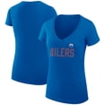 thumbnail image 1 of Women's G-III 4Her by Carl Banks Royal Edmonton Oilers Dot Print Team V-Neck Fitted T-Shirt, 1 of 3