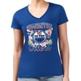 thumbnail image 1 of Women's G-III 4Her by Carl Banks Royal Edmonton Oilers Super-Slim Fit Lightweight Flower Logo V-Neck T-Shirt, 1 of 2