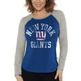 thumbnail image 1 of Women's G-III 4Her by Carl Banks Royal/Heather Gray New York Giants Waffle Knit Raglan Long Sleeve T-Shirt, 1 of 1