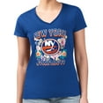 thumbnail image 1 of Women's G-III 4Her by Carl Banks Royal New York Islanders Super-Slim Fit Lightweight Flower Logo V-Neck T-Shirt, 1 of 2