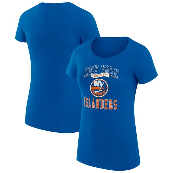 Women's G-III 4Her by Carl Banks Royal New York Islanders Super-Slim Fit Lightweight Team Logo Graphic T-Shirt