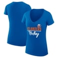 thumbnail image 1 of Women's G-III 4Her by Carl Banks Royal New York Islanders Super-Slim Fit Lightweight Team Sport V-Neck T-Shirt, 1 of 3