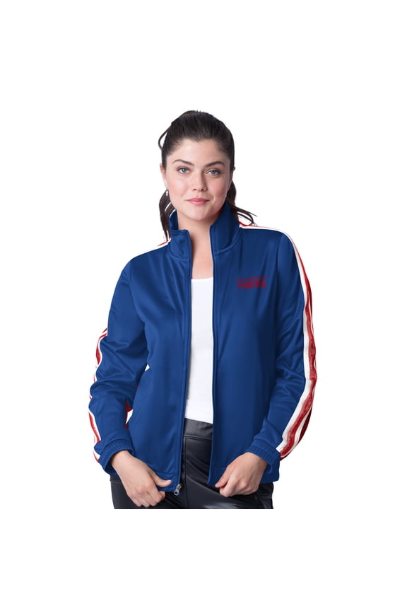 Women's G-III 4Her by Carl Banks Royal/Red Philadelphia 76ers Rebel Sequin Bling Full-Zip Track Jacket