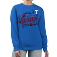 thumbnail image 1 of Women's G-III 4Her by Carl Banks Royal Texas Rangers Retro Roses Fleece Pullover Sweatshirt, 1 of 2