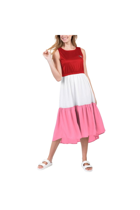 Women's G-III 4Her by Carl Banks Scarlet/Pink San Francisco 49ers 12th Inning Colorblock Dress