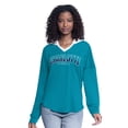 thumbnail image 1 of Women's G-III 4Her by Carl Banks Teal Charlotte Hornets Bench Player Oversized Long Sleeve Hooded Top, 1 of 2