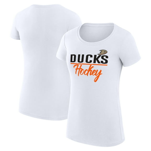 Women's G-III 4Her by Carl Banks White Anaheim Ducks Super-Slim Fit Lightweight Team Sport T-Shirt