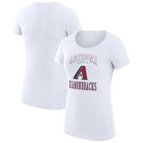 Women's G-III 4Her by Carl Banks White Arizona Diamondbacks Super-Slim Fit Lightweight Team Logo Graphic T-Shirt