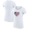 thumbnail image 1 of Women's G-III 4Her by Carl Banks  White Atlanta Braves Heart Graphic Fitted T-Shirt, 1 of 3