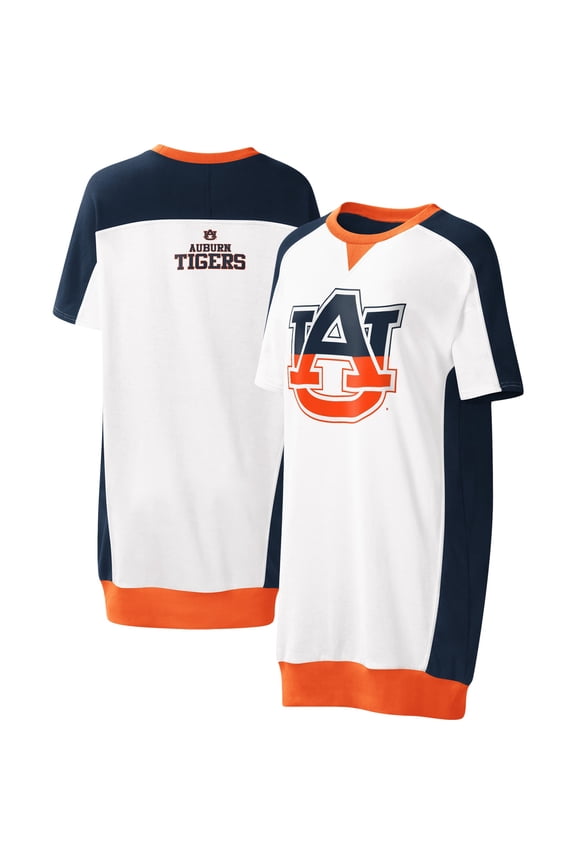 Women's G-III 4Her by Carl Banks White Auburn Tigers Home Run T-Shirt Dress