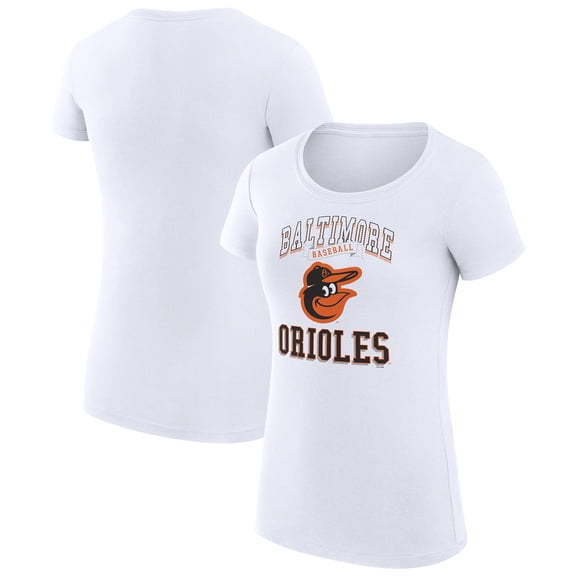 Women's G-III 4Her by Carl Banks White Baltimore Orioles Super-Slim Fit Lightweight Team Logo Graphic T-Shirt