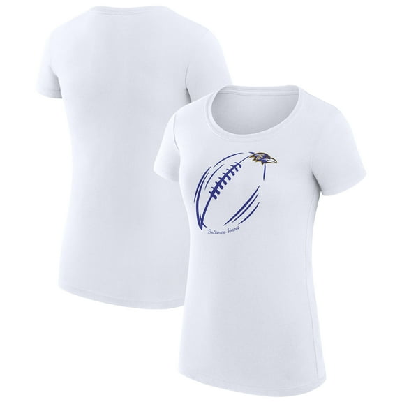 Women's G-III 4Her by Carl Banks  White Baltimore Ravens Super-Slim Fit Lightweight Subtle Football T-Shirt
