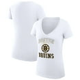 thumbnail image 1 of Women's G-III 4Her by Carl Banks White Boston Bruins Super-Slim Fit Lightweight Team Logo Graphic V-Neck T-Shirt, 1 of 3