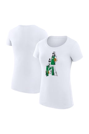 Women's G-III 4Her by Carl Banks White Boston Celtics Super-Slim Fit Lightweight Basketball Girls T-Shirt