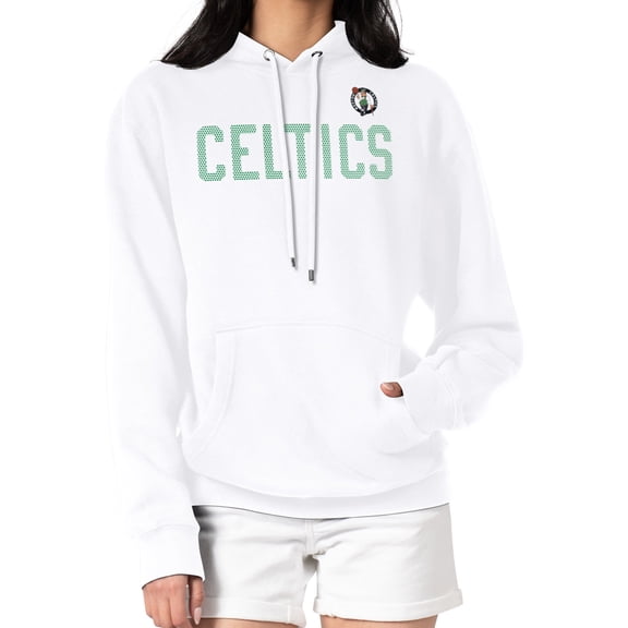 Women's G-III 4Her by Carl Banks White Boston Celtics Dot Print Pullover Hoodie