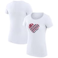 thumbnail image 1 of Women's G-III 4Her by Carl Banks  White Boston Red Sox Super-Slim Fit Lightweight Heart Graphic T-Shirt, 1 of 3