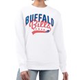thumbnail image 1 of Women's G-III 4Her by Carl Banks  White Buffalo Bills Filigree Logo Graphic Fleece Pullover Sweatshirt, 1 of 3