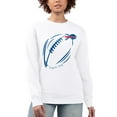thumbnail image 1 of Women's G-III 4Her by Carl Banks White Buffalo Bills Football Logo Graphic Fleece Tri-Blend Pullover Sweatshirt, 1 of 3