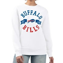 Women's G-III 4Her by Carl Banks  White Buffalo Bills Large Team Graphic Fleece Pullover Sweatshirt