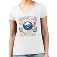 thumbnail image 1 of Women's G-III 4Her by Carl Banks White Buffalo Sabres Super-Slim Fit Lightweight Flower Logo V-Neck T-Shirt, 1 of 2