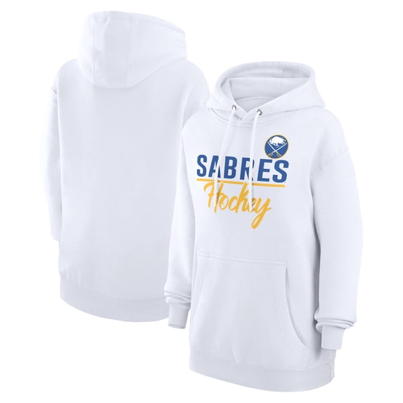 Women's G-III 4Her by Carl Banks White Buffalo Sabres Team Fleece Pullover Hoodie
