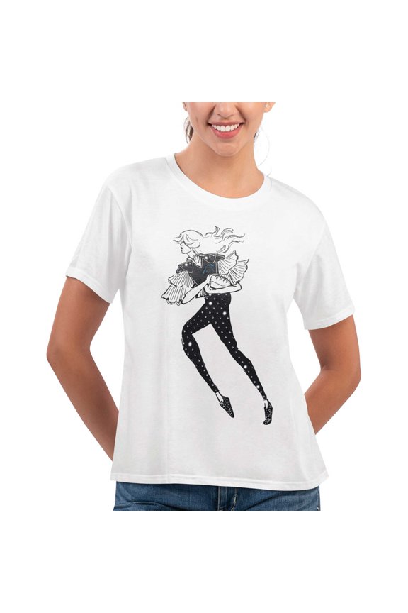 Women's G-III 4Her by Carl Banks White Carolina Panthers Play The Ball T-Shirt