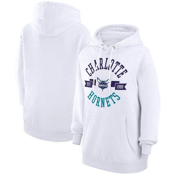Women's G-III 4Her by Carl Banks White Charlotte Hornets City Pullover Hoodie