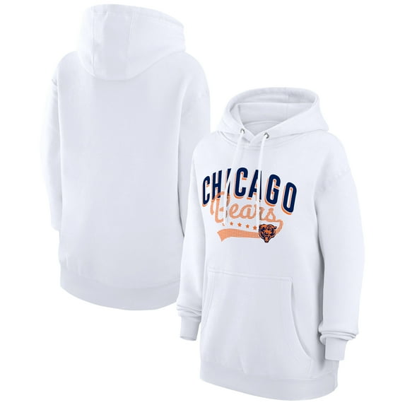 Women's G-III 4Her by Carl Banks White Chicago Bears Filigree Logo Pullover Hoodie