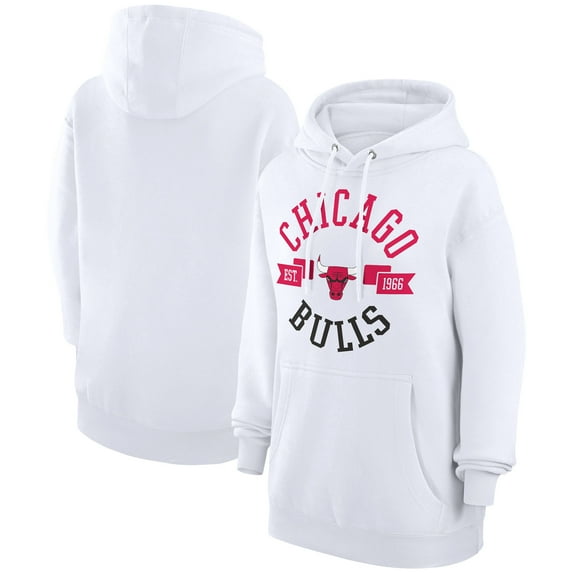 Women's G-III 4Her by Carl Banks White Chicago Bulls City Pullover Hoodie