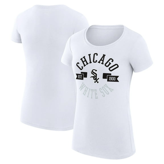 Women's G-III 4Her by Carl Banks White Chicago White Sox Super-Slim Fit Lightweight City Graphic T-Shirt