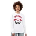 thumbnail image 1 of Women's G-III 4Her by Carl Banks White Cincinnati Reds Team Logo Fleece Pullover Sweatshirt, 1 of 2