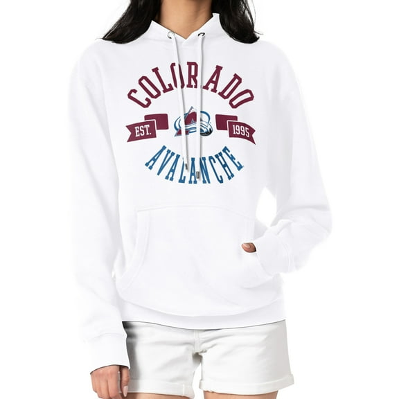 Women's G-III 4Her by Carl Banks White Colorado Avalanche City Graphic Fleece Pullover Hoodie