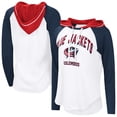 thumbnail image 1 of Women's-G-III 4Her by Carl Banks  White Columbus Blue Jackets VIP Raglan Long Sleeve Hoodie T-Shirt, 1 of 3