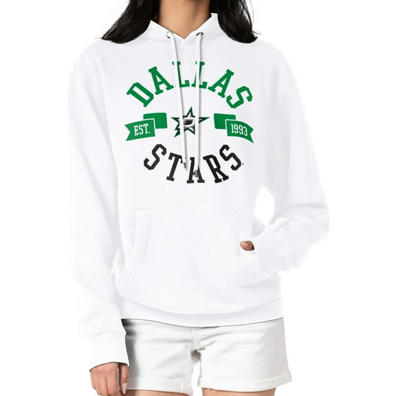 Women's G-III 4Her by Carl Banks White Dallas Stars City Graphic Fleece Pullover Hoodie