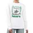 thumbnail image 1 of Women's G-III 4Her by Carl Banks White Dallas Stars Collage Graphic Fleece Long Sleeve Pullover Sweatshirt, 1 of 3