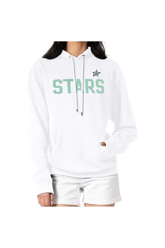 Women's G-III 4Her by Carl Banks  White Dallas Stars Dot Print Pullover Hoodie