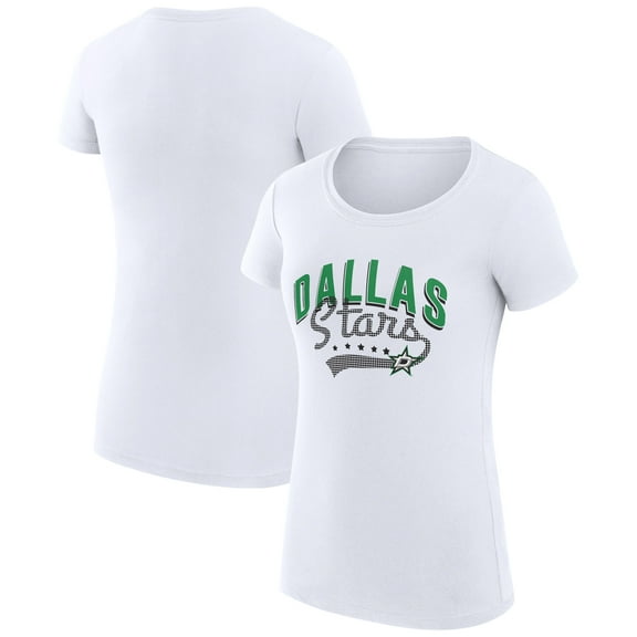 Women's G-III 4Her by Carl Banks White Dallas Stars Super-Slim Fit Lightweight Filigree Logo T-Shirt
