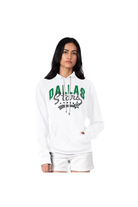 Women's G-III 4Her by Carl Banks White Dallas Stars Filigree Logo Pullover Hoodie