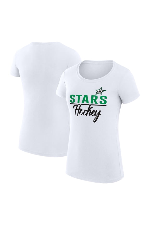 Women's G-III 4Her by Carl Banks White Dallas Stars Super-Slim Fit Lightweight Team Sport T-Shirt