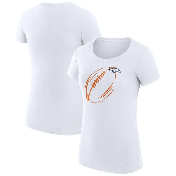 Women's G-III 4Her by Carl Banks  White Denver Broncos Super-Slim Fit Lightweight Subtle Football T-Shirt