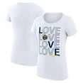 thumbnail image 1 of Women's G-III 4Her by Carl Banks White Denver Nuggets Super-Slim Fit Lightweight Basketball Love T-Shirt, 1 of 3