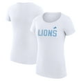 thumbnail image 1 of Women's G-III 4Her by Carl Banks White Detroit Lions Dot Print Lightweight Fitted T-Shirt, 1 of 3