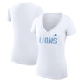thumbnail image 1 of Women's G-III 4Her by Carl Banks White Detroit Lions Dot Print V-Neck Fitted T-Shirt, 1 of 3