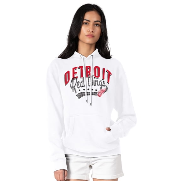 Women's G-III 4Her by Carl Banks  White Detroit Red Wings Filigree Logo Pullover Hoodie