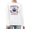 thumbnail image 1 of Women's G-III 4Her by Carl Banks White Edmonton Oilers Flower Logo Pullover Sweatshirt, 1 of 2